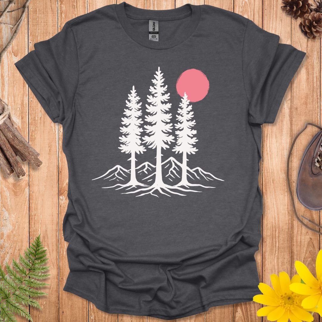Pink Sun Over Trees T-Shirt
