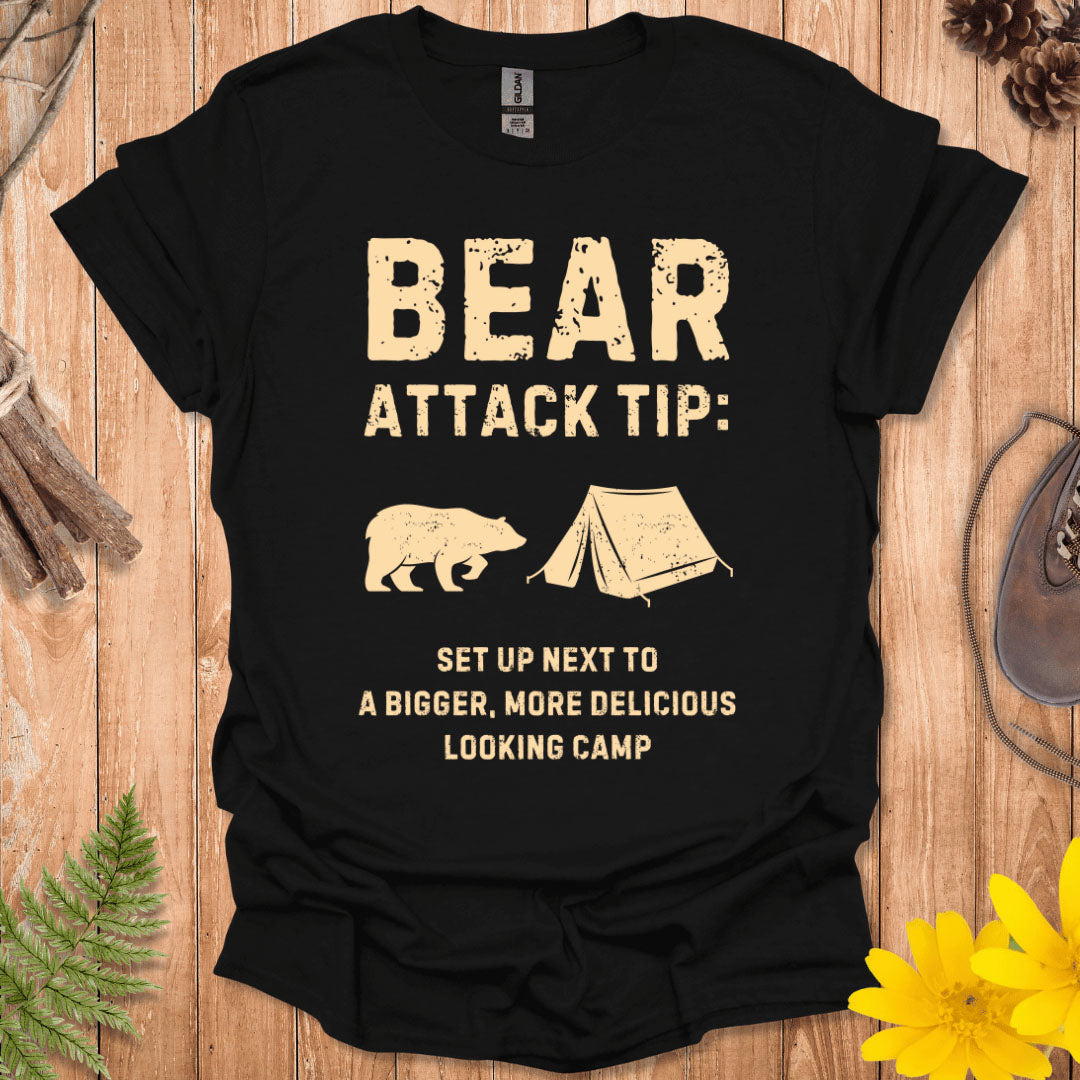 Camping Bear Attack Tip T-Shirt