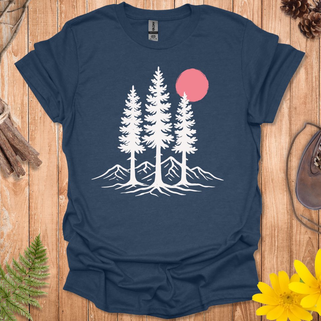 Pink Sun Over Trees T-Shirt