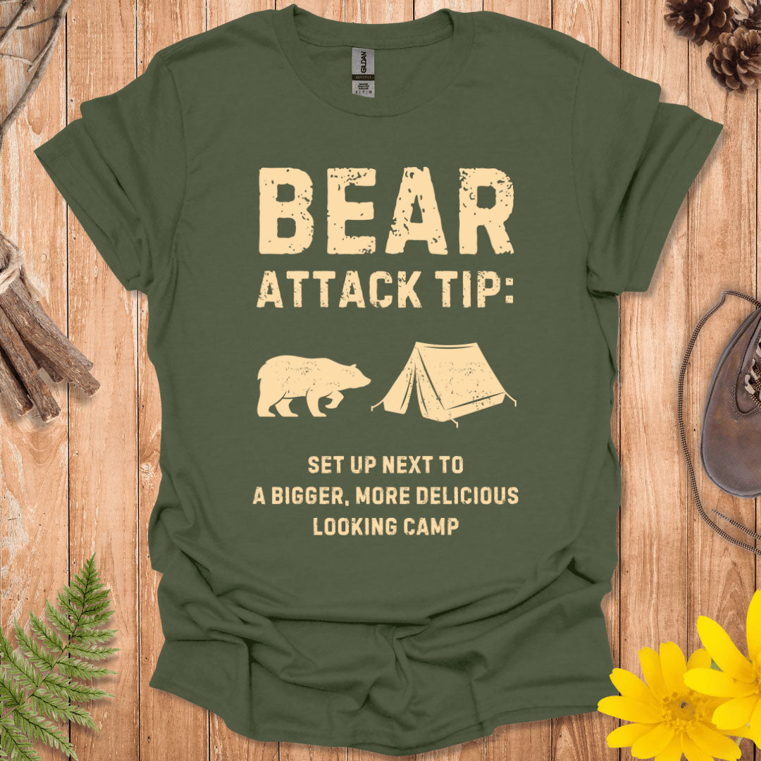 Camping Bear Attack Tip T-Shirt