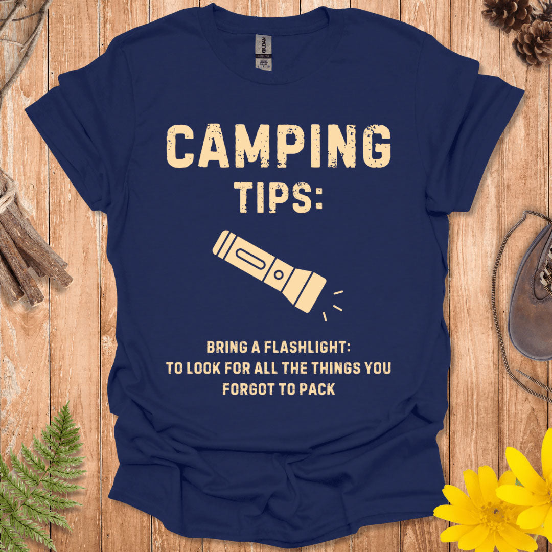 Camping Tips Flashlight T-Shirt