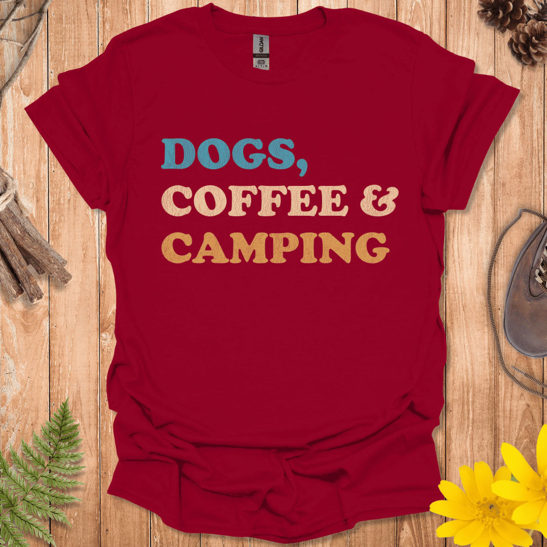 Dogs, Coffee And Camping T-Shirt