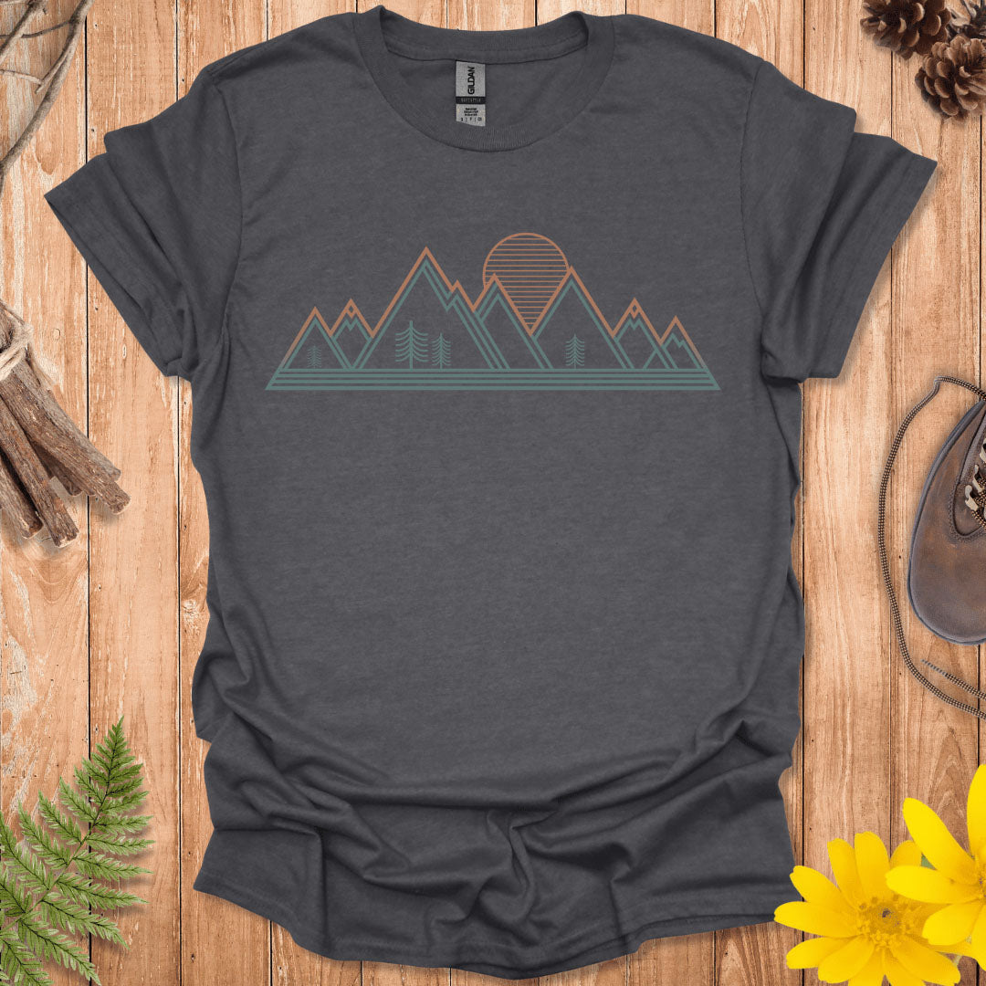 Retro Geometric Mountains T-Shirt