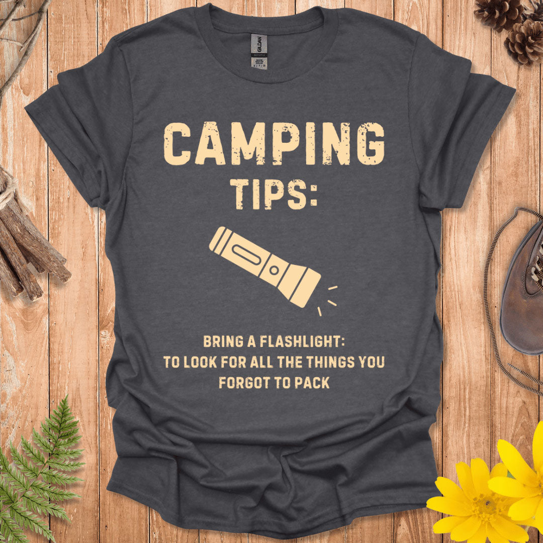Camping Tips Flashlight T-Shirt