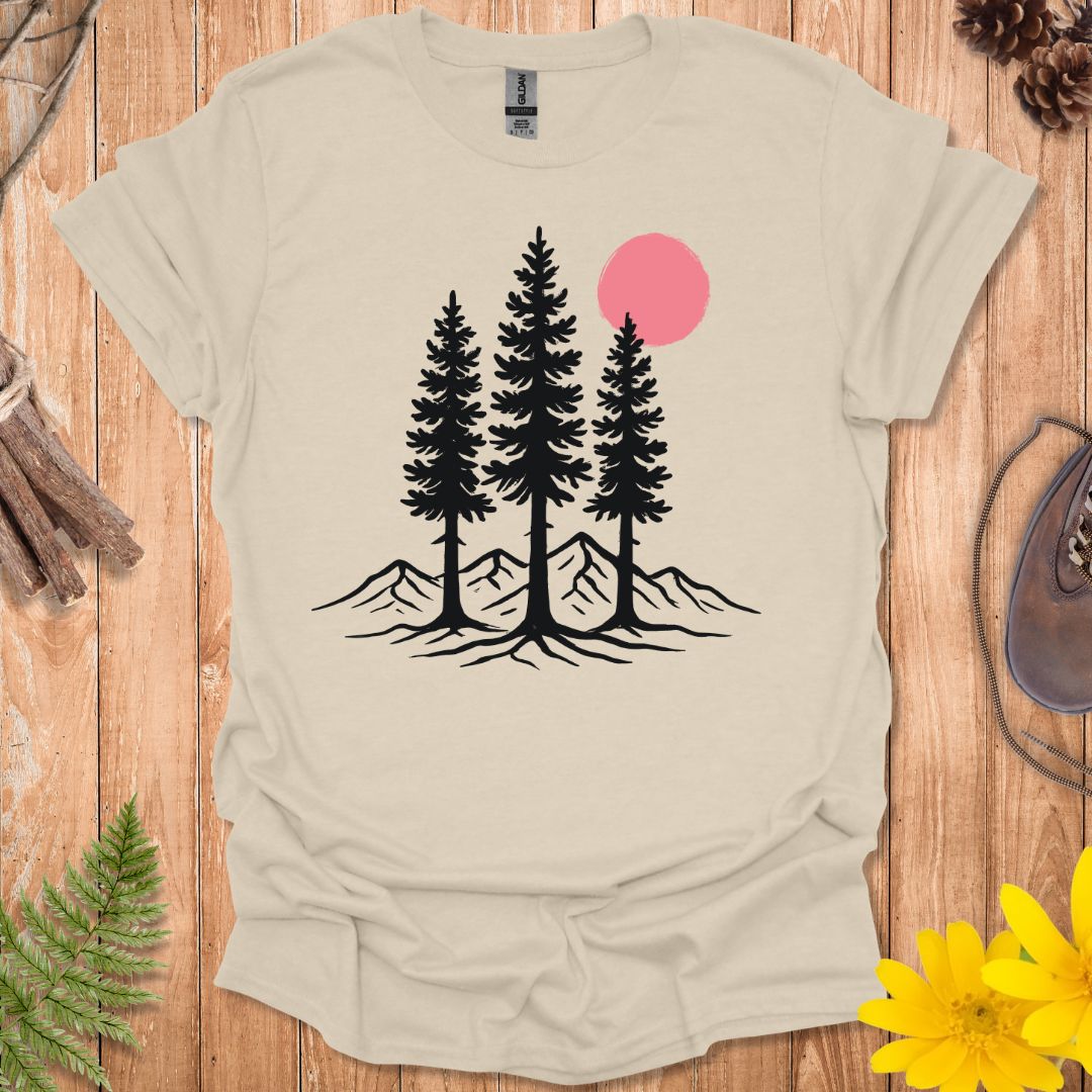 Pink Sun Over Trees T-Shirt