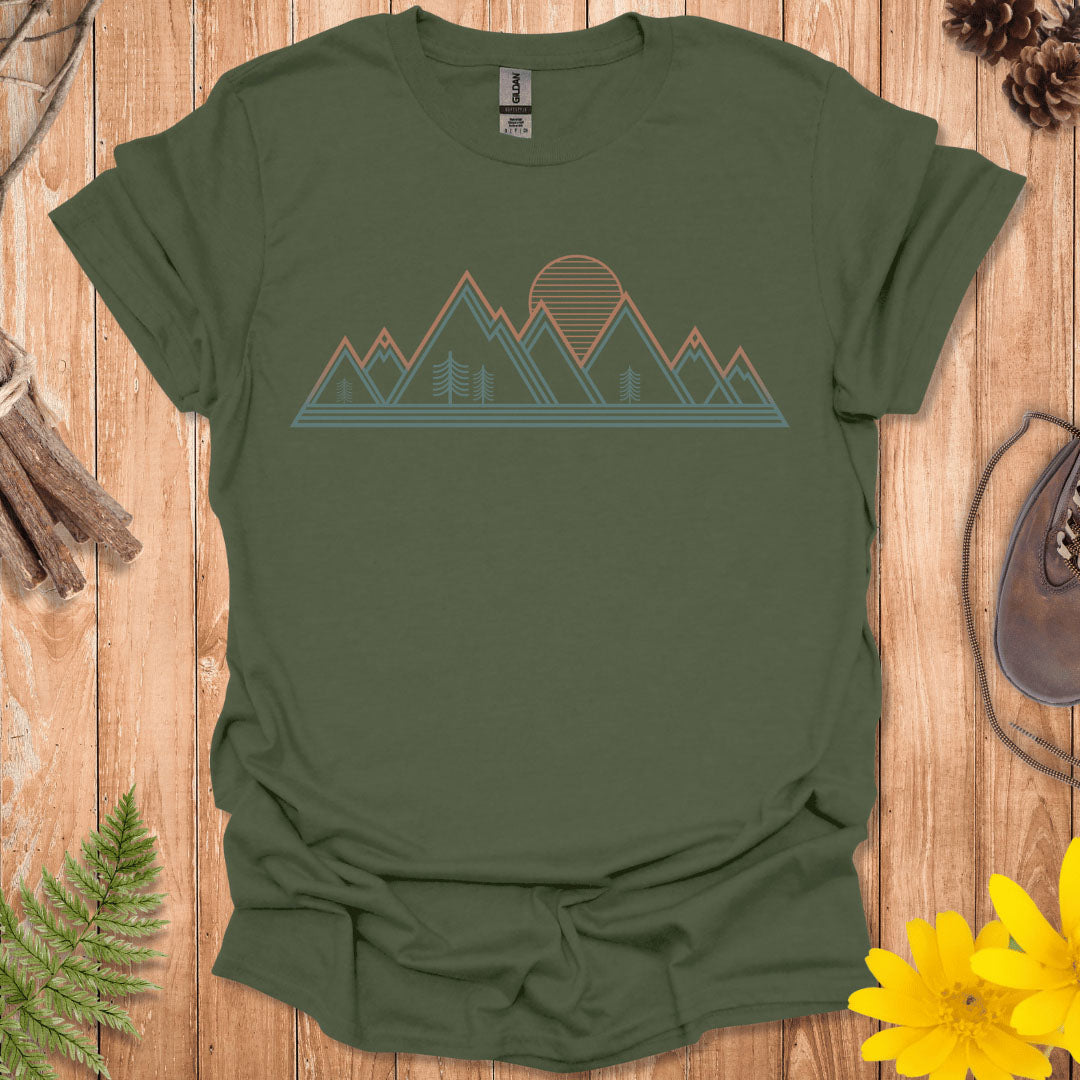 Retro Geometric Mountains T-Shirt