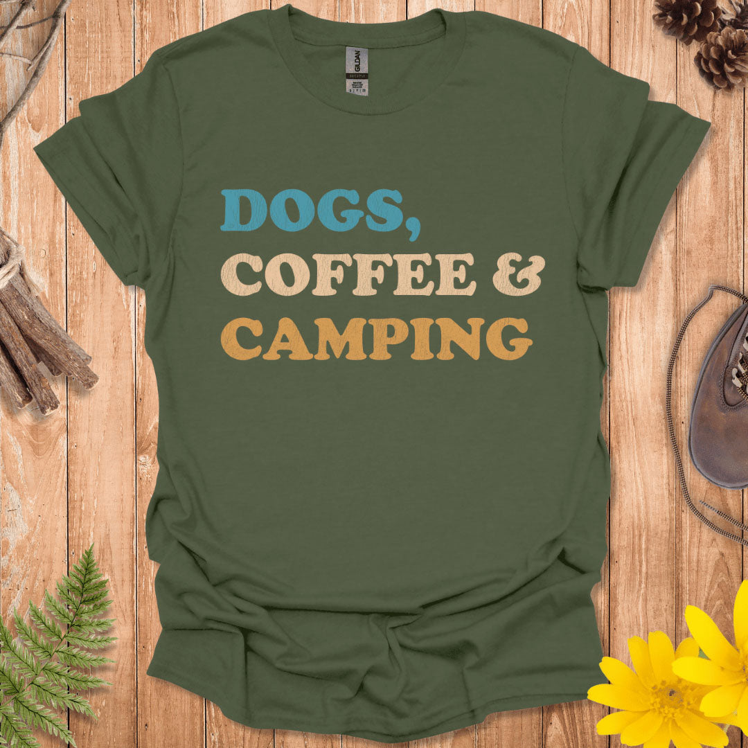 Dogs, Coffee And Camping T-Shirt