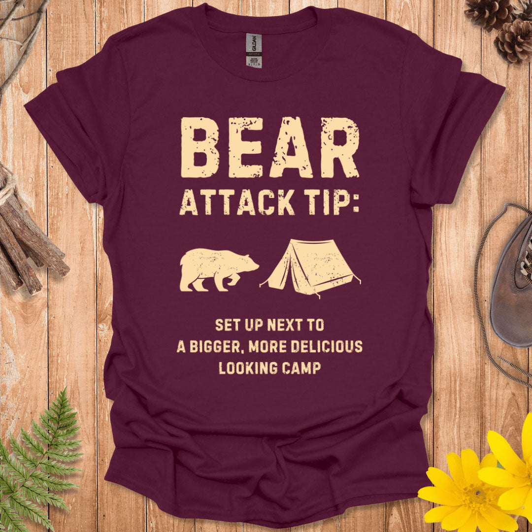 Camping Bear Attack Tip T-Shirt