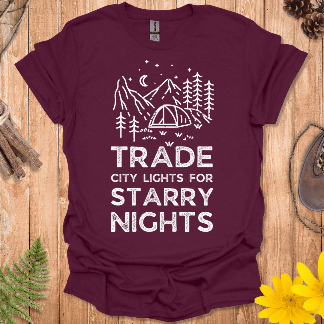 Trade City Lights For Starry Nights T-Shirt