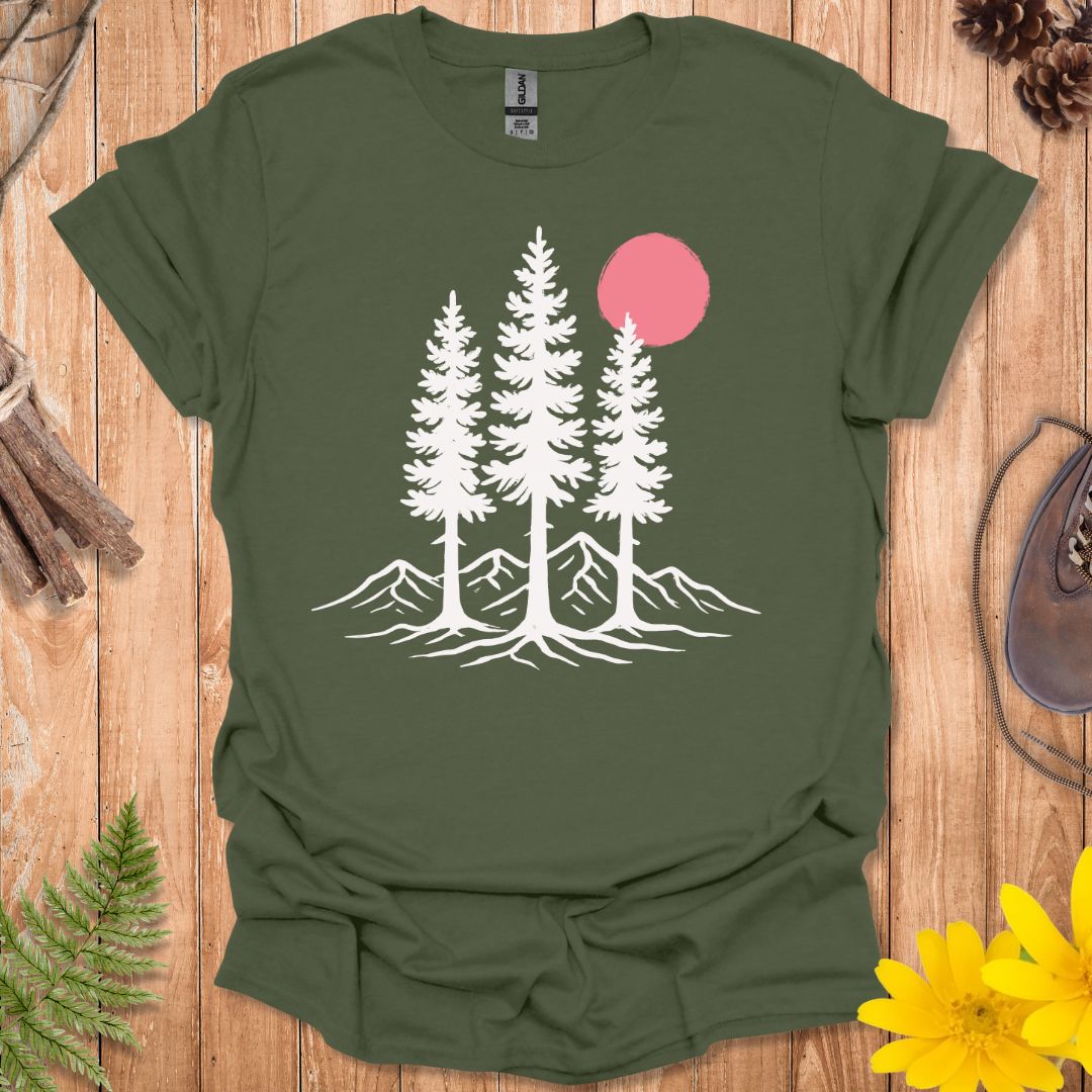 Pink Sun Over Trees T-Shirt