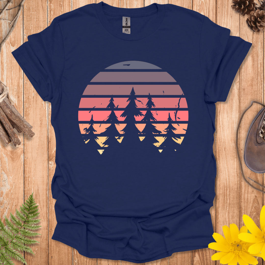 Retro Sunset Trees T-Shirt