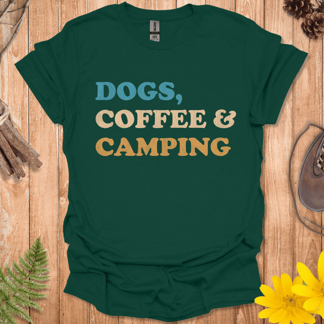 Dogs, Coffee And Camping T-Shirt