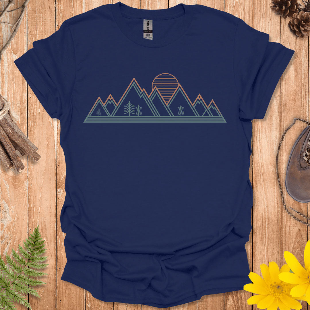 Retro Geometric Mountains T-Shirt