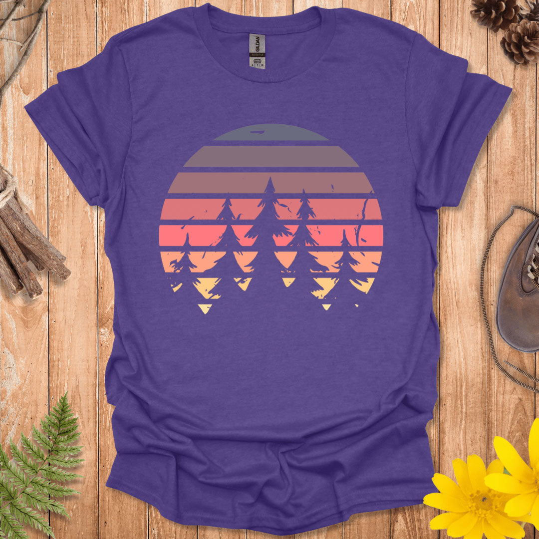 Retro Sunset Trees T-Shirt