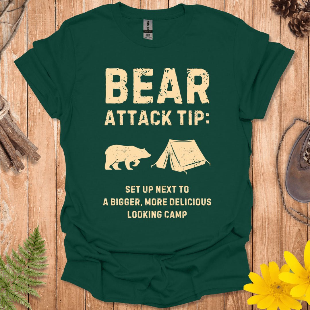 Camping Bear Attack Tip T-Shirt