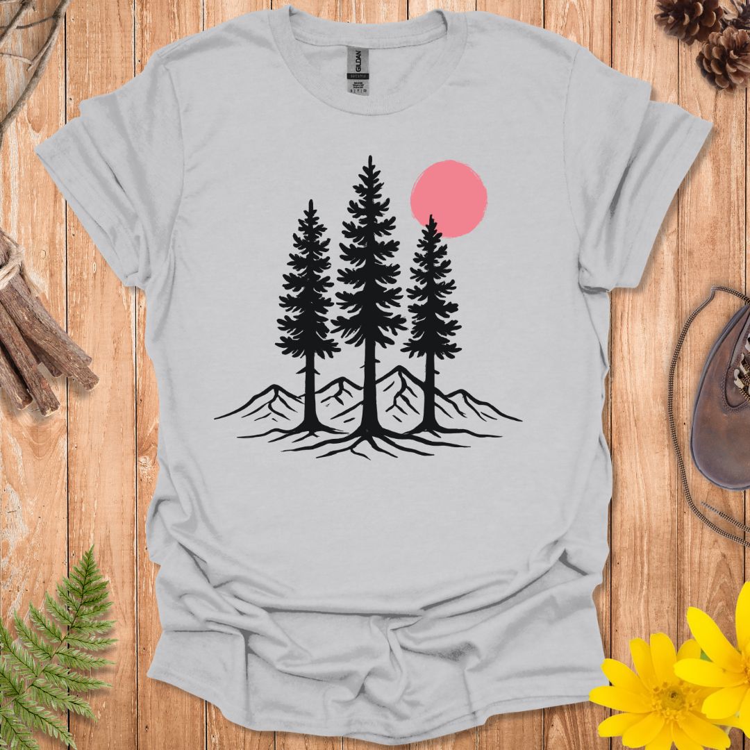 Pink Sun Over Trees T-Shirt