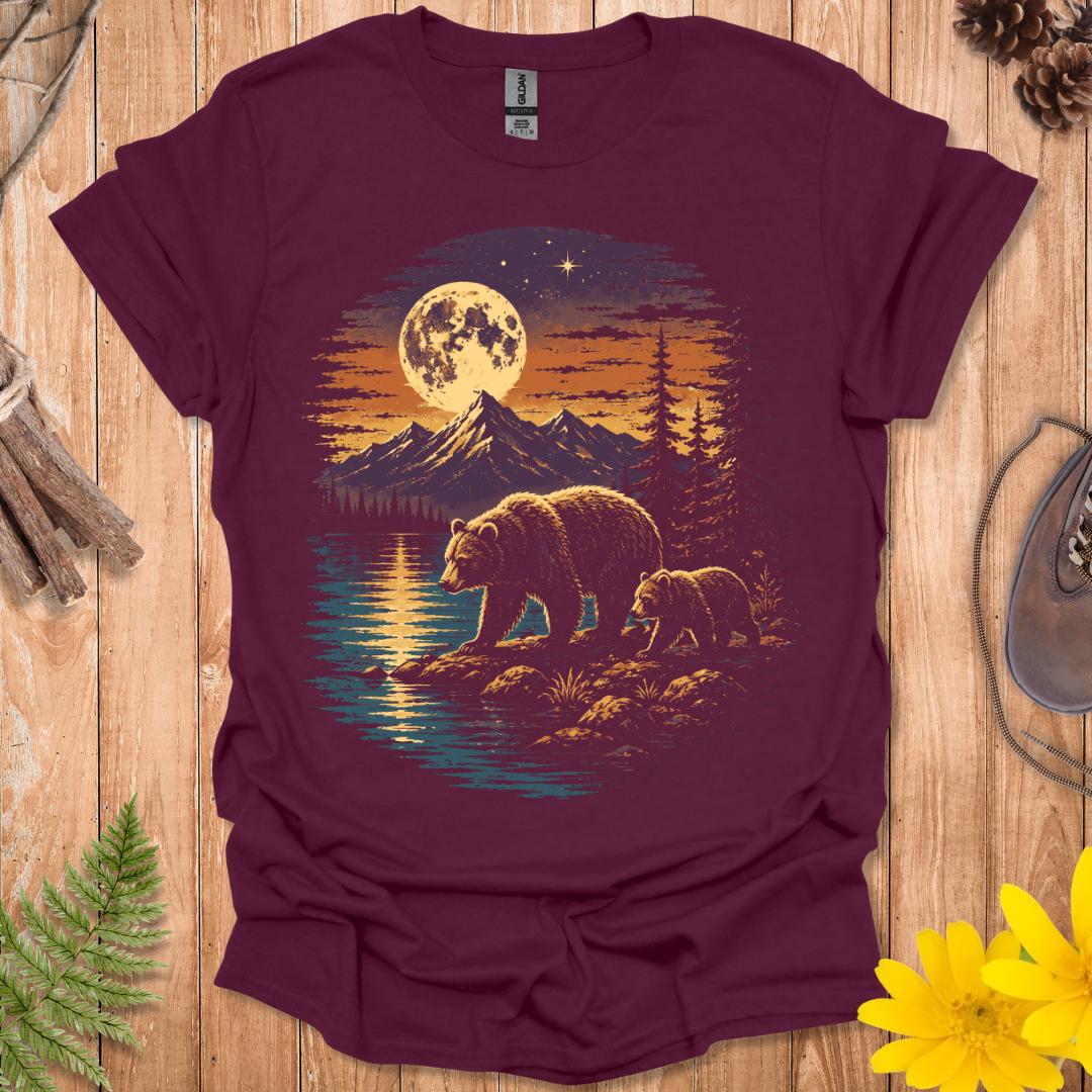 Retro Bears And Moon T-Shirt