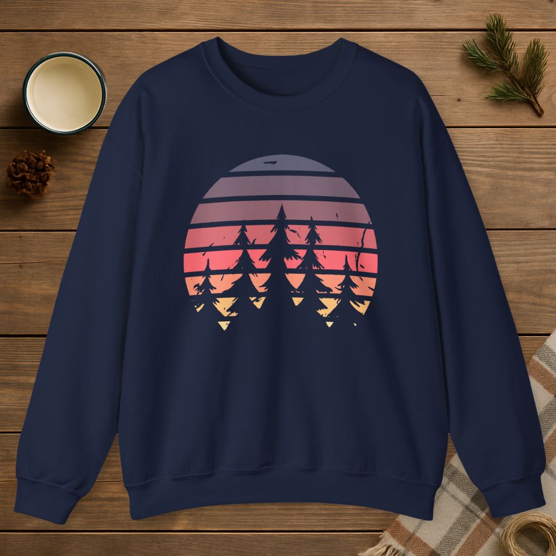 Retro Sunset Trees Sweatshirt