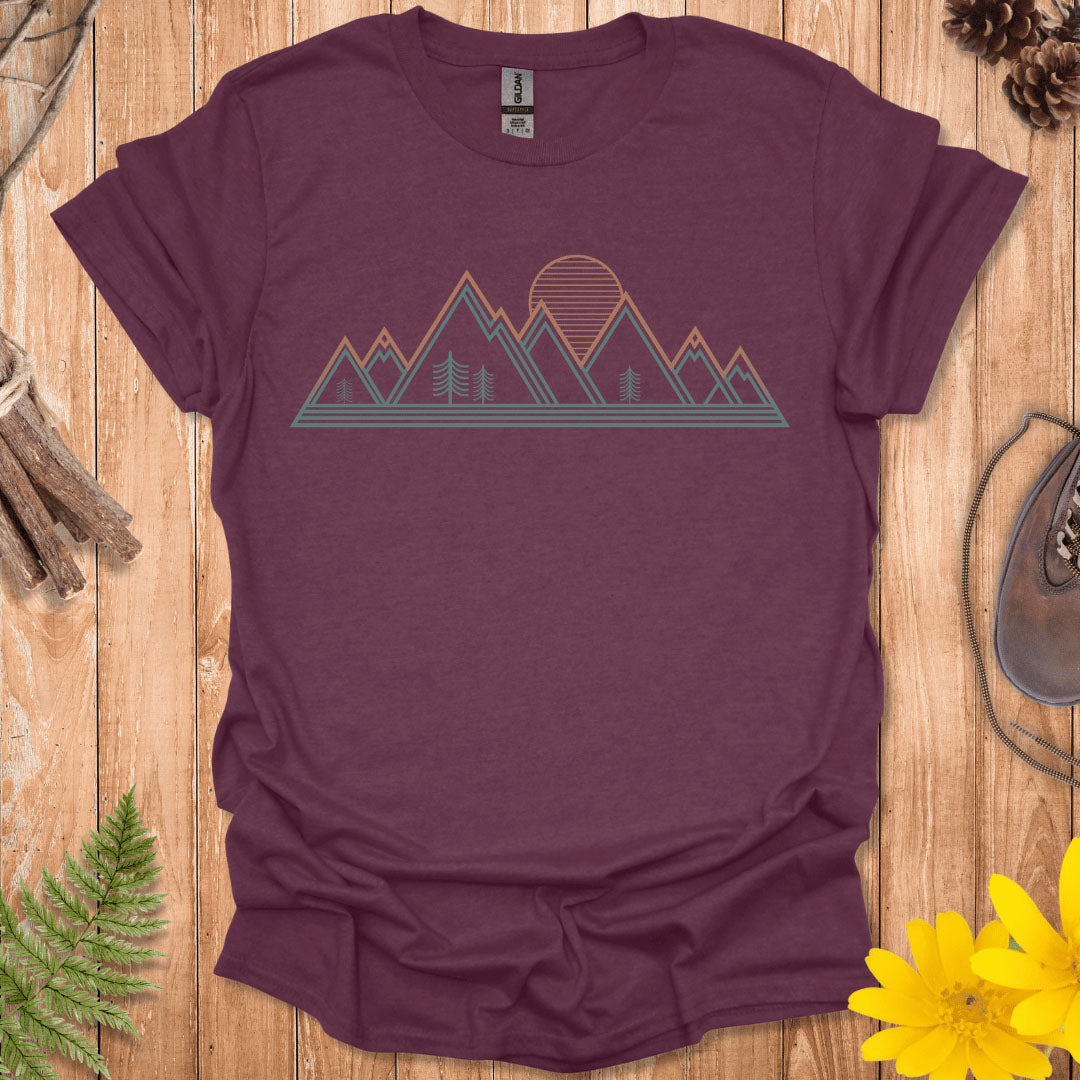 Retro Geometric Mountains T-Shirt