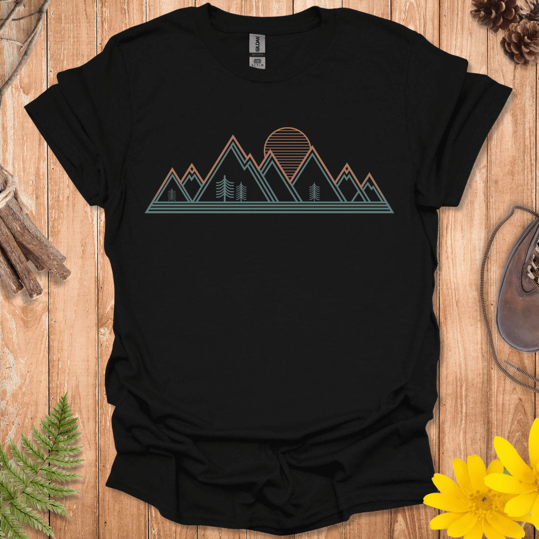 Retro Geometric Mountains T-Shirt