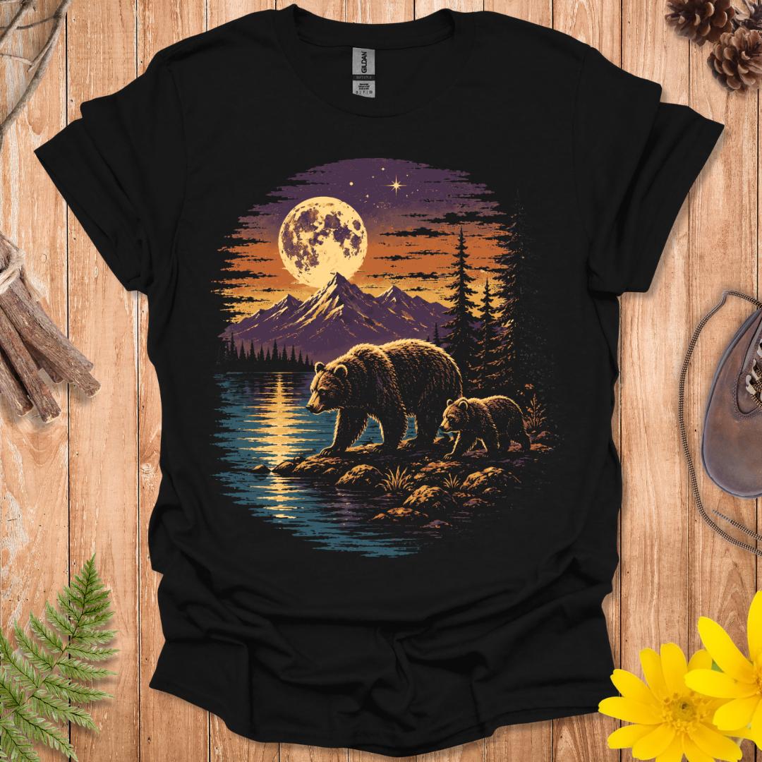 Retro Bears And Moon T-Shirt