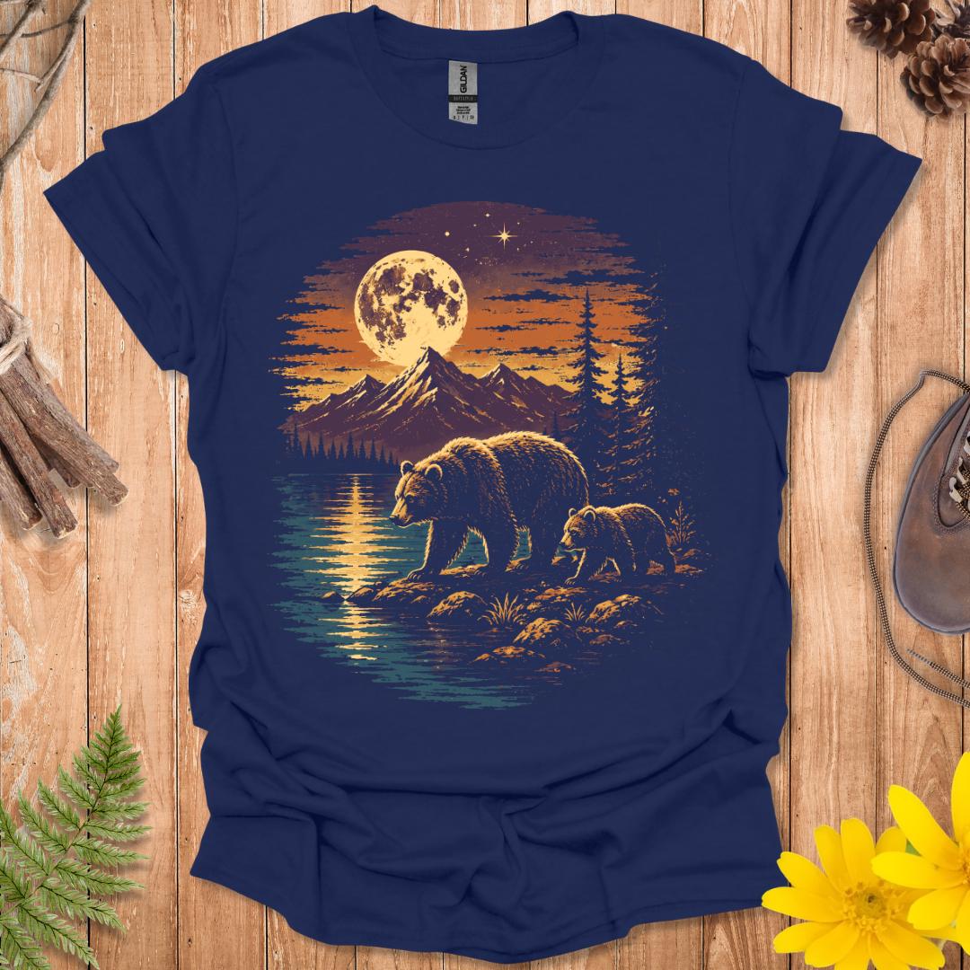 Retro Bears And Moon T-Shirt
