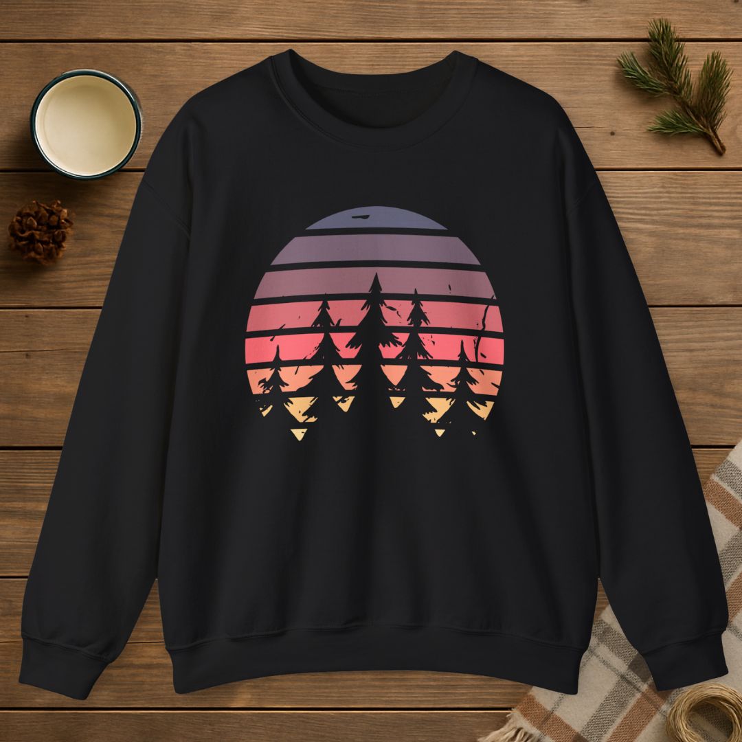 Retro Sunset Trees Sweatshirt