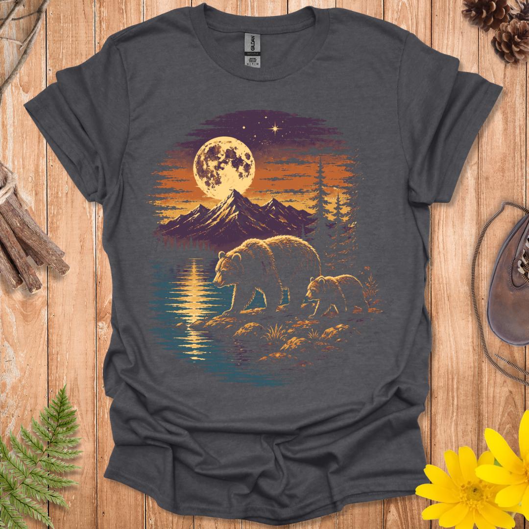 Retro Bears And Moon T-Shirt