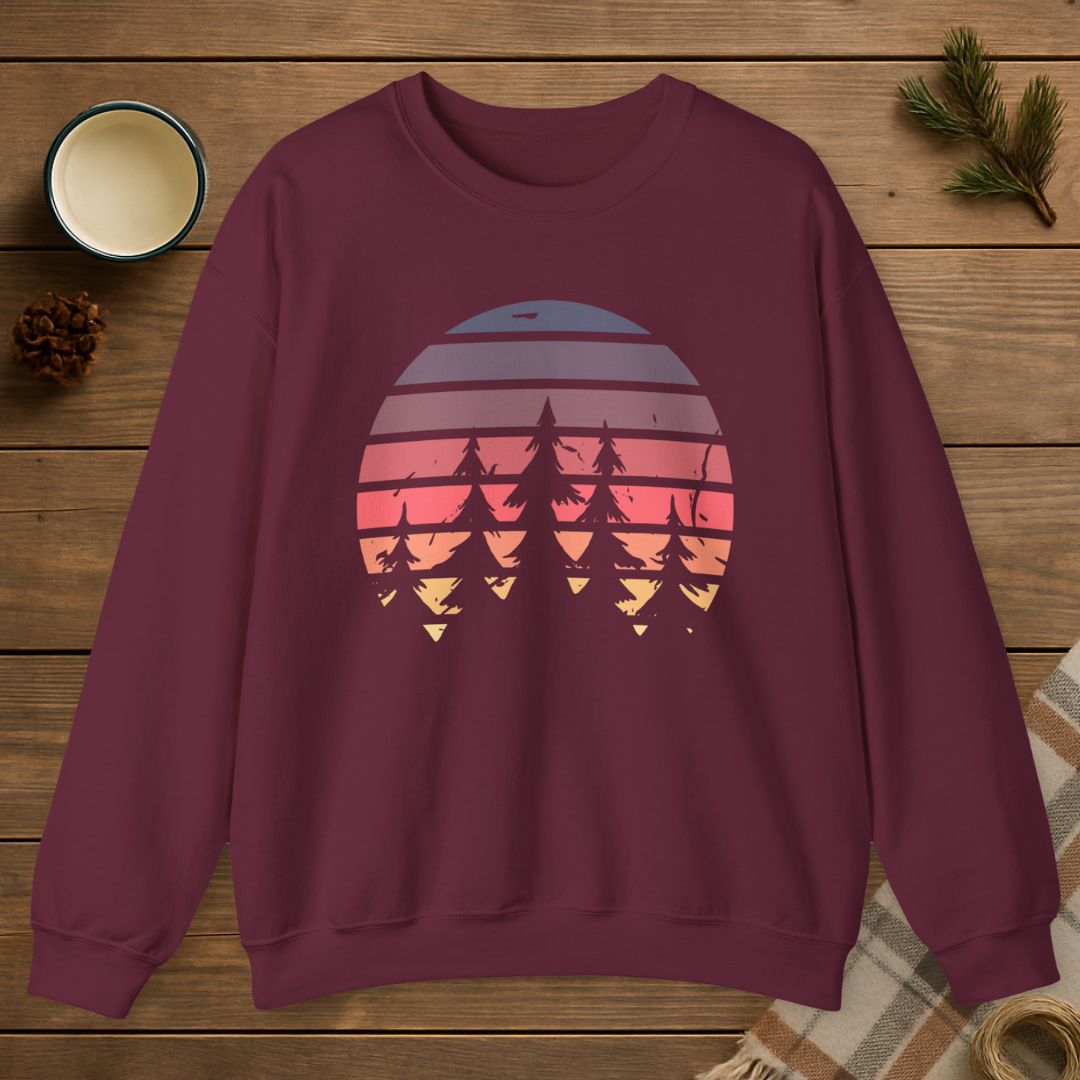 Retro Sunset Trees Sweatshirt