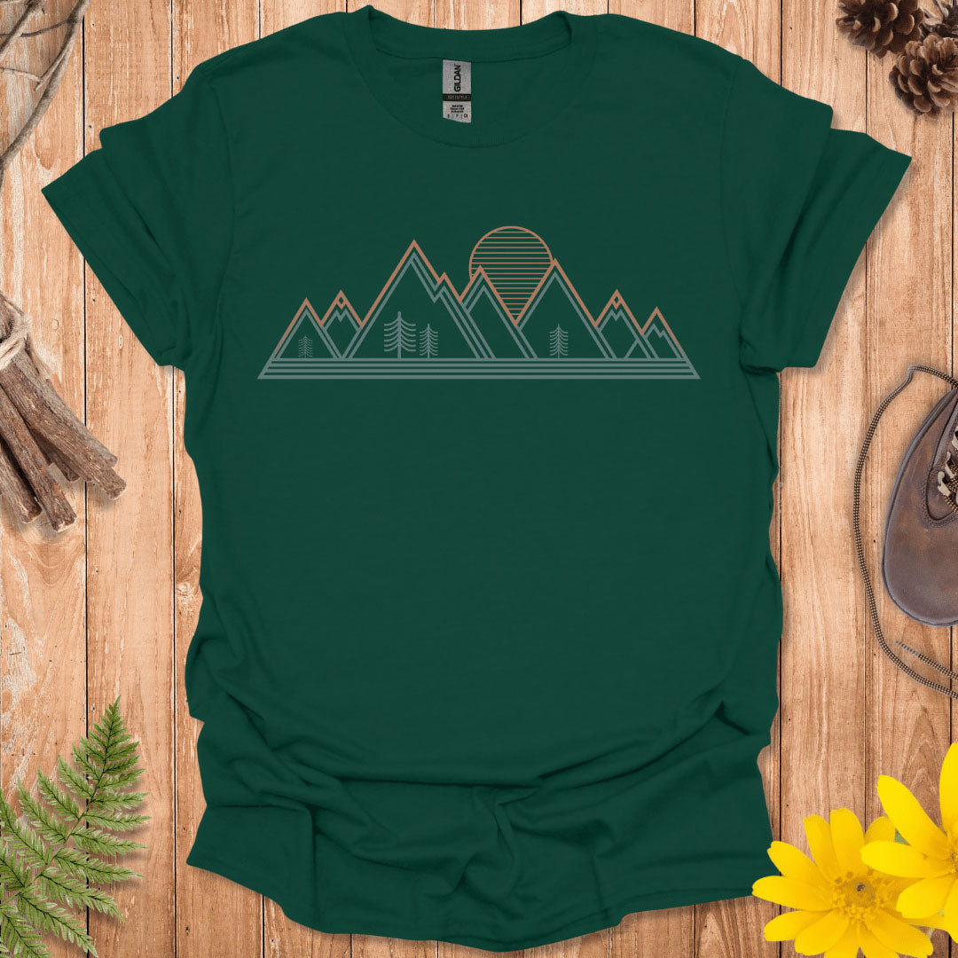 Retro Geometric Mountains T-Shirt